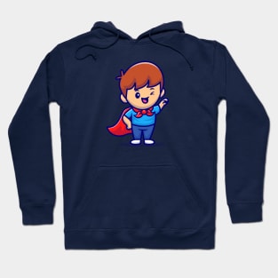 Cute Boy Superhero Cartoon Hoodie